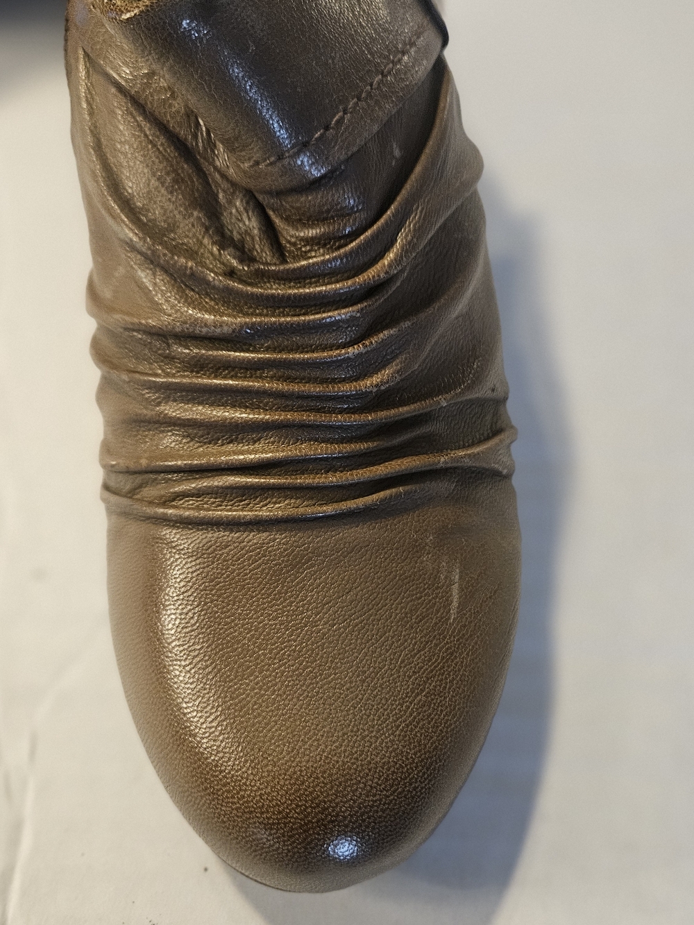 Pure Sole Women’s Brown Ruched Leather Ankle Heels - Picture 9 of 10